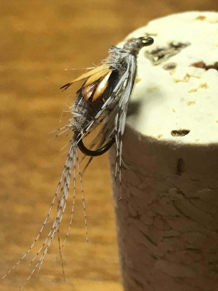 Atherton nymph hooked into a cork