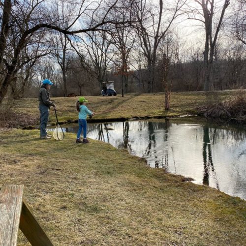 Melanie and our grandaughter, Eva casting for trout.